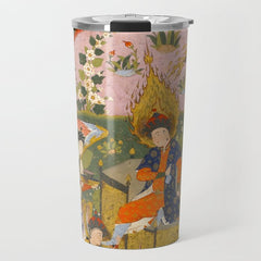 (Book of omens) Angels bow before Adam and Eve in Paradise Islamic Antique Art  Travel Mug