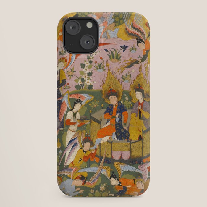 (Book of omens) Angels bow before Adam and Eve in Paradise Islamic Antique Art  iPhone Case