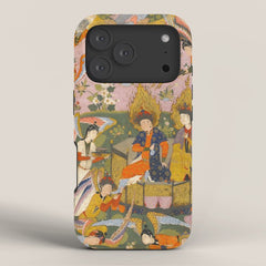 (Book of omens) Angels bow before Adam and Eve in Paradise Islamic Antique Art  iPhone Case