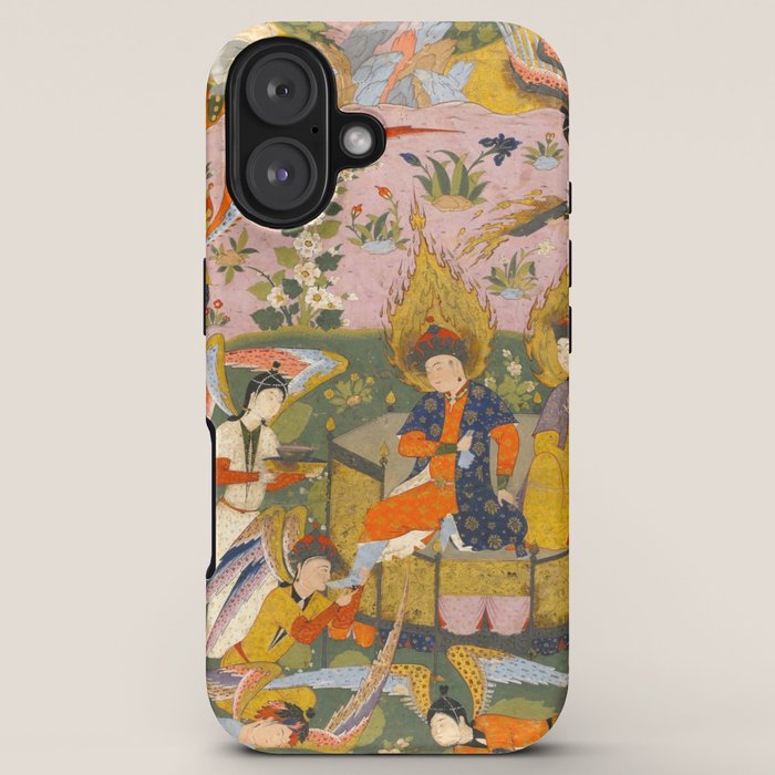 (Book of omens) Angels bow before Adam and Eve in Paradise Islamic Antique Art  iPhone Case