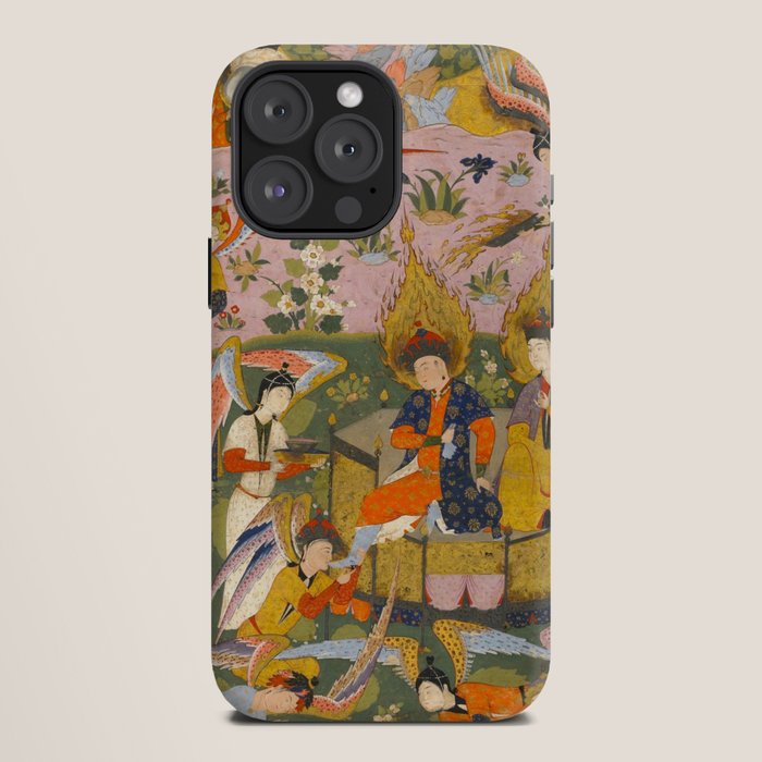 (Book of omens) Angels bow before Adam and Eve in Paradise Islamic Antique Art  iPhone Case