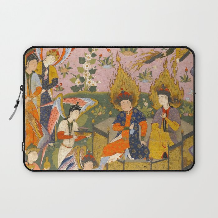 (Book of omens) Angels bow before Adam and Eve in Paradise Islamic Antique Art  Laptop Sleeve