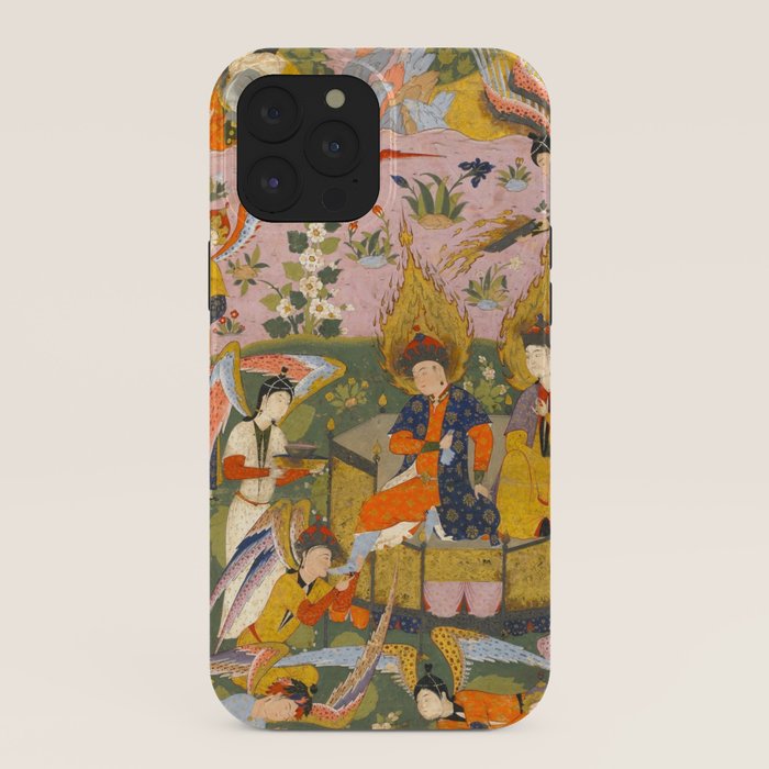 (Book of omens) Angels bow before Adam and Eve in Paradise Islamic Antique Art  iPhone Case