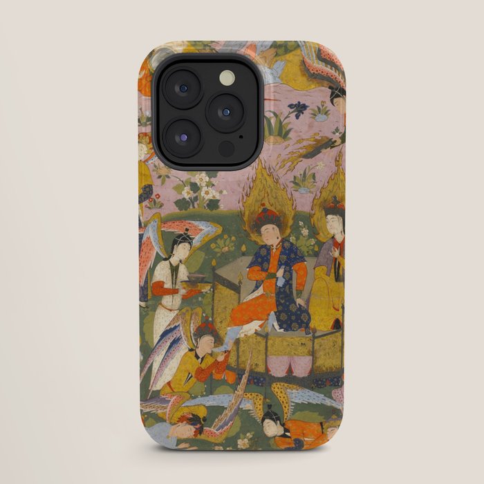 (Book of omens) Angels bow before Adam and Eve in Paradise Islamic Antique Art  iPhone Case