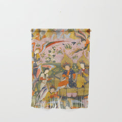 (Book of omens) Angels bow before Adam and Eve in Paradise Islamic Antique Art  Wall Hanging