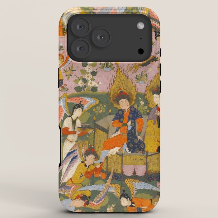 (Book of omens) Angels bow before Adam and Eve in Paradise Islamic Antique Art  iPhone Case