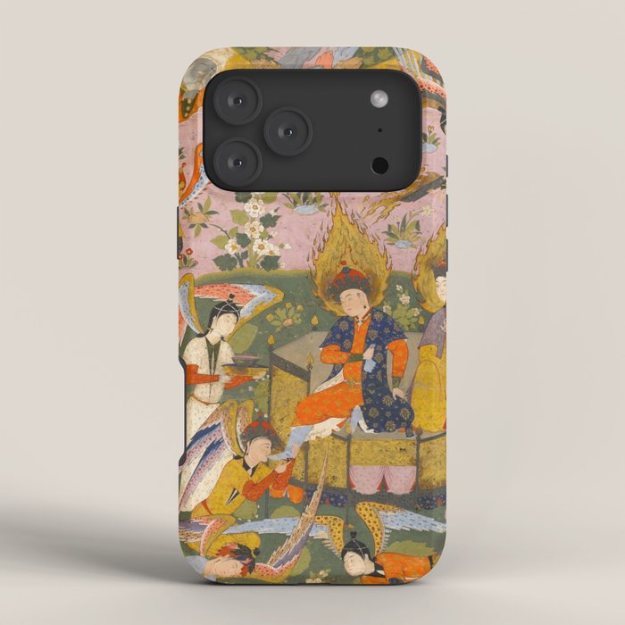 (Book of omens) Angels bow before Adam and Eve in Paradise Islamic Antique Art  iPhone Case