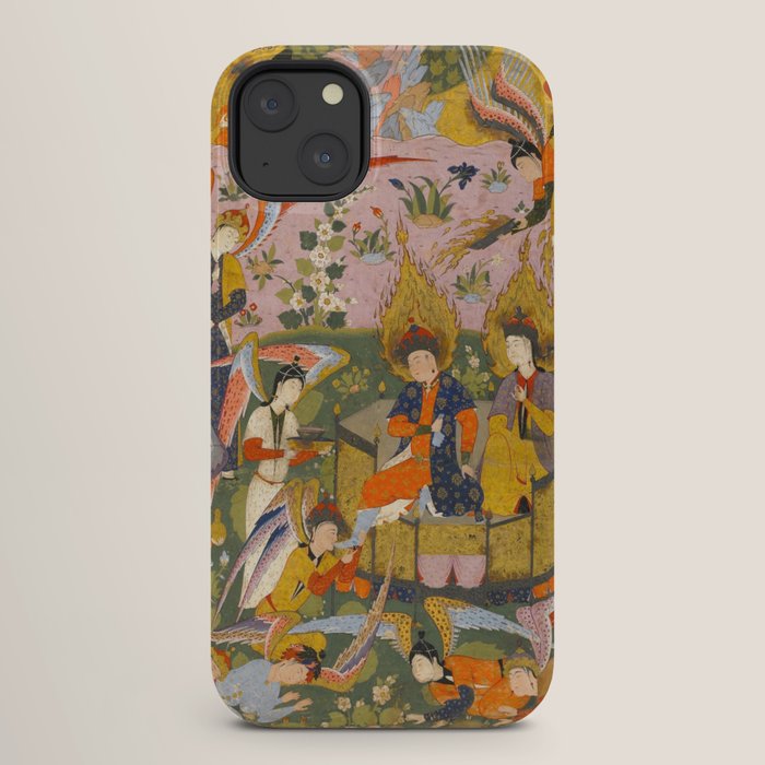 (Book of omens) Angels bow before Adam and Eve in Paradise Islamic Antique Art  iPhone Case
