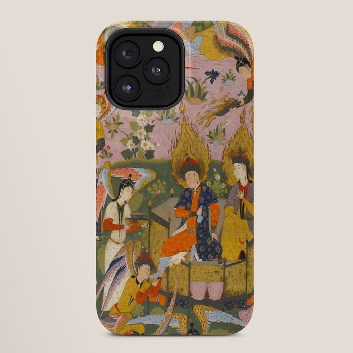 (Book of omens) Angels bow before Adam and Eve in Paradise Islamic Antique Art  iPhone Case