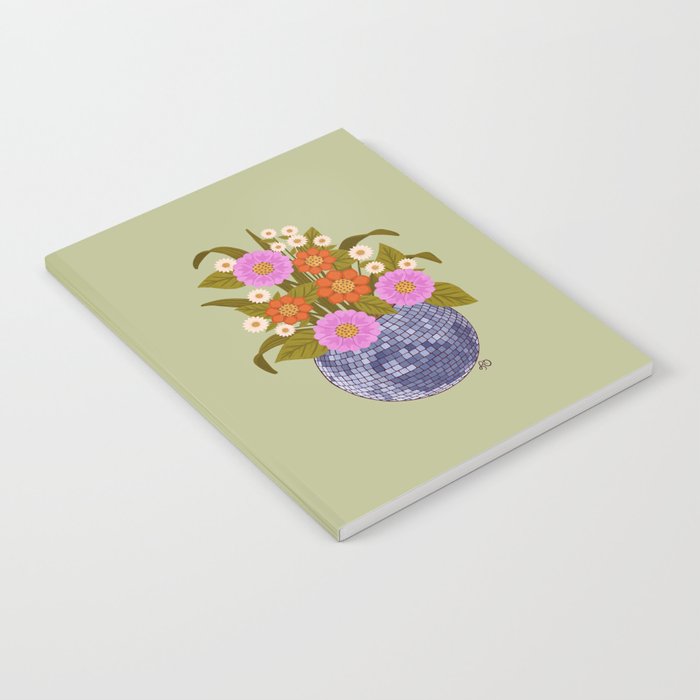 1970s Disco Ball Flower Pot  Notebook