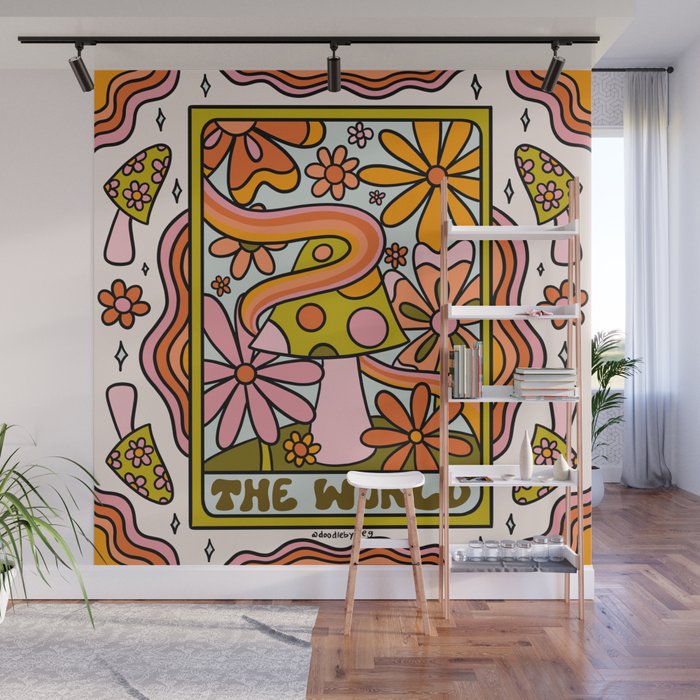 21. World Tarot Mushroom Wall Mural