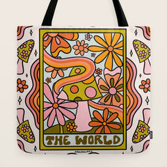 21. World Tarot Mushroom Tote Bag