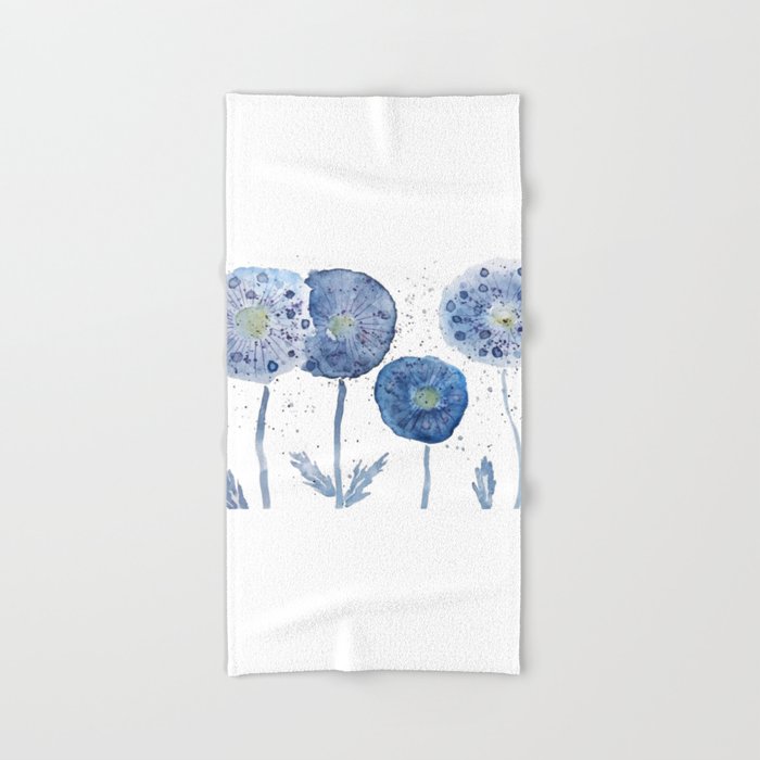 4 indigo abstract dandelion 2 Bath Towel