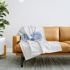 4 indigo abstract dandelion 2 Throw Blanket