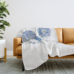 4 indigo abstract dandelion 2 Throw Blanket