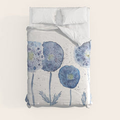 4 indigo abstract dandelion 2 Comforter
