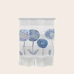 4 indigo abstract dandelion 2 Wall Hanging