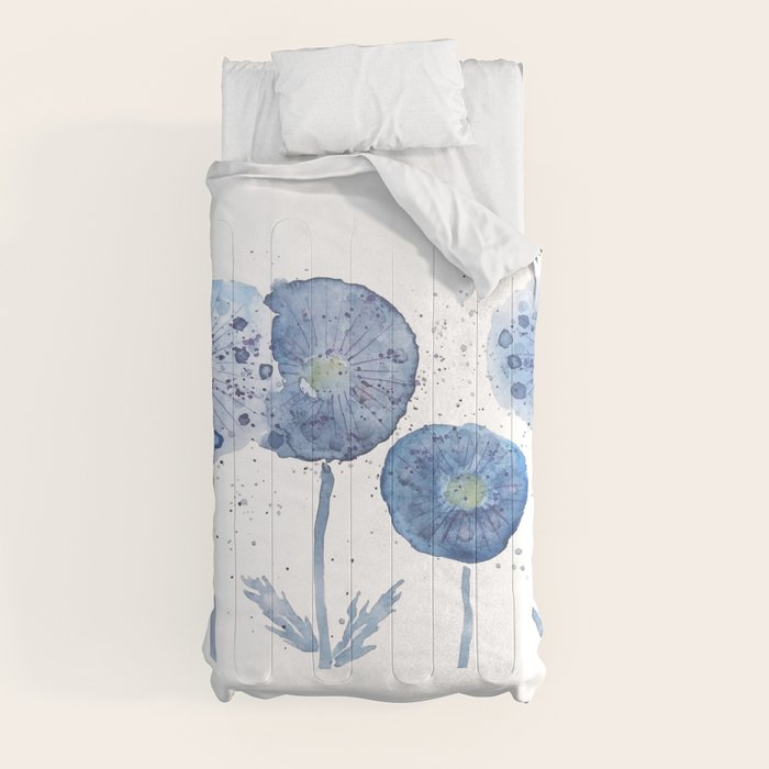 4 indigo abstract dandelion 2 Comforter