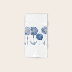 4 indigo abstract dandelion 2 Bath Towel