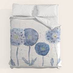 4 indigo abstract dandelion 2 Comforter