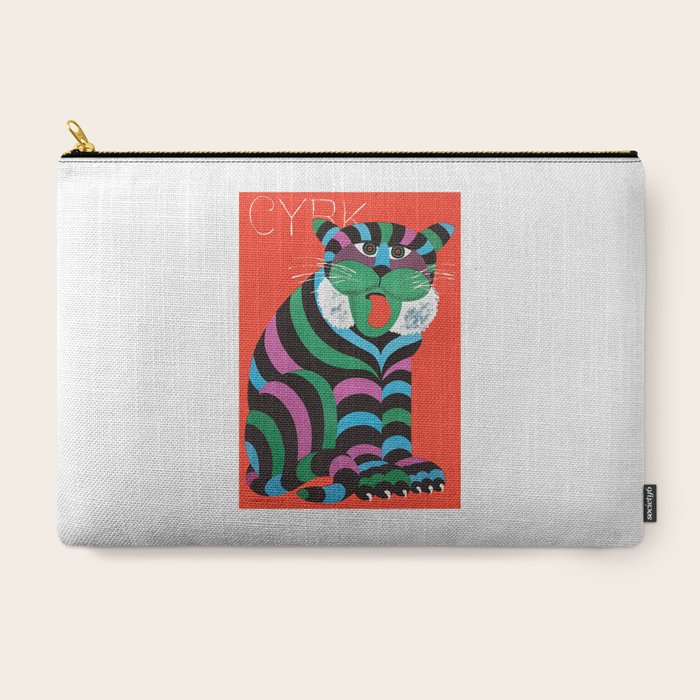 1975 CYRK Polish Circus Tiger Advertising Poster Carry All Pouch