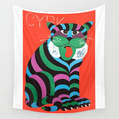 1975 CYRK Polish Circus Tiger Advertising Poster Wall Tapestry