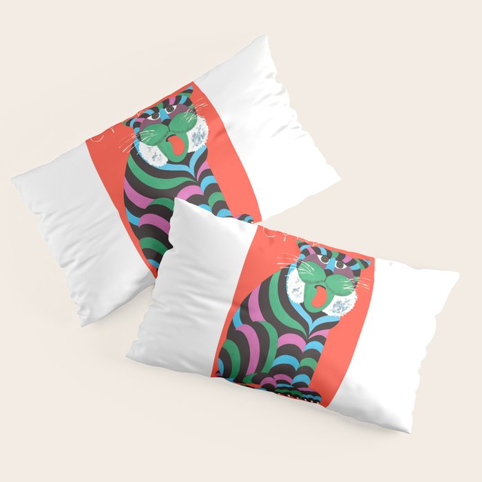 1975 CYRK Polish Circus Tiger Advertising Poster Pillow Sham