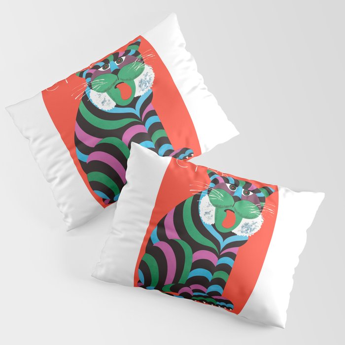 1975 CYRK Polish Circus Tiger Advertising Poster Pillow Sham