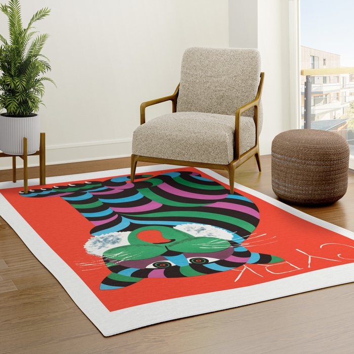 1975 CYRK Polish Circus Tiger Advertising Poster Rug