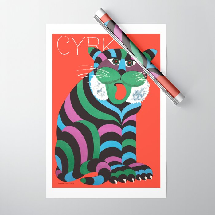 1975 CYRK Polish Circus Tiger Advertising Poster Wrapping Paper