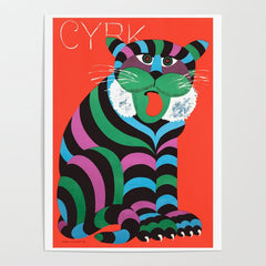 1975 CYRK Polish Circus Tiger Advertising Poster Poster