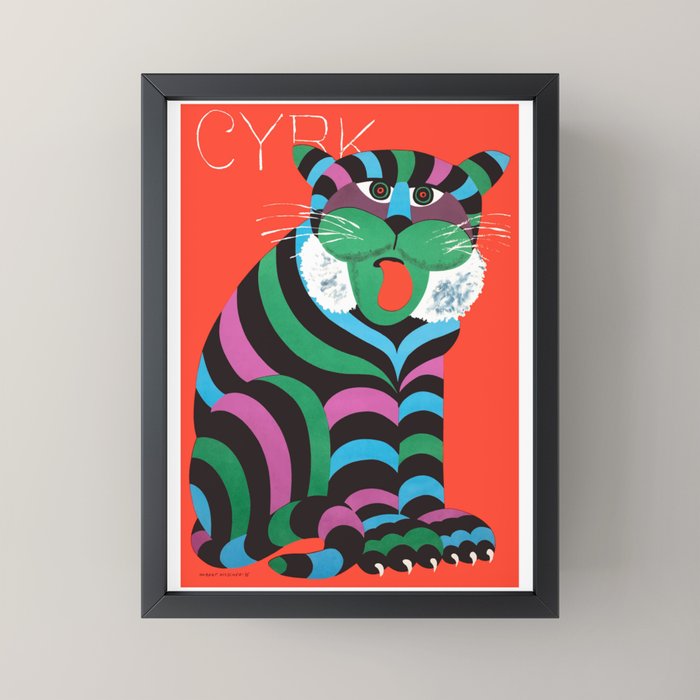 1975 CYRK Polish Circus Tiger Advertising Poster Mini Art Print