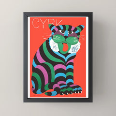 1975 CYRK Polish Circus Tiger Advertising Poster Mini Art Print