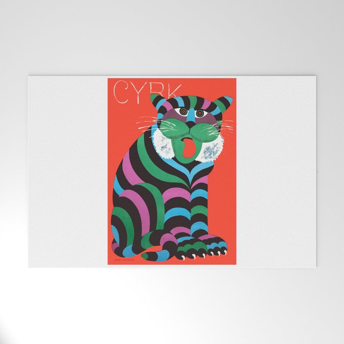 1975 CYRK Polish Circus Tiger Advertising Poster Welcome Mat
