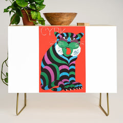 1975 CYRK Polish Circus Tiger Advertising Poster Credenza
