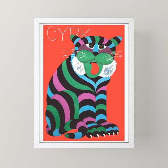 1975 CYRK Polish Circus Tiger Advertising Poster Mini Art Print