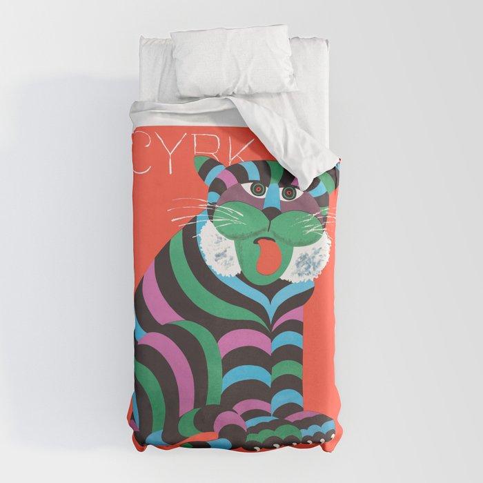 1975 CYRK Polish Circus Tiger Advertising Poster Duvet Cover