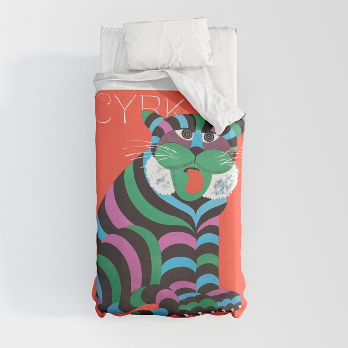 1975 CYRK Polish Circus Tiger Advertising Poster Duvet Cover