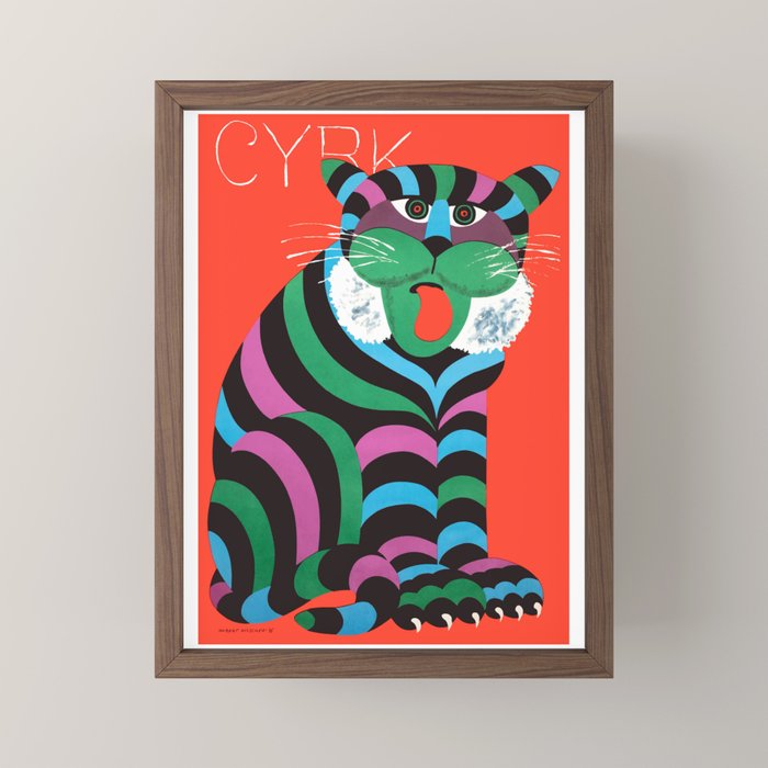 1975 CYRK Polish Circus Tiger Advertising Poster Mini Art Print