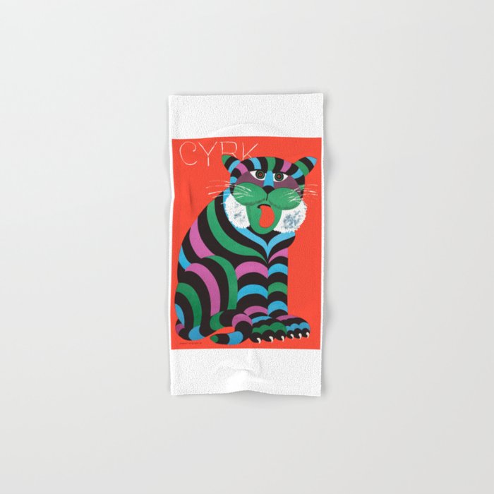 1975 CYRK Polish Circus Tiger Advertising Poster Bath Towel