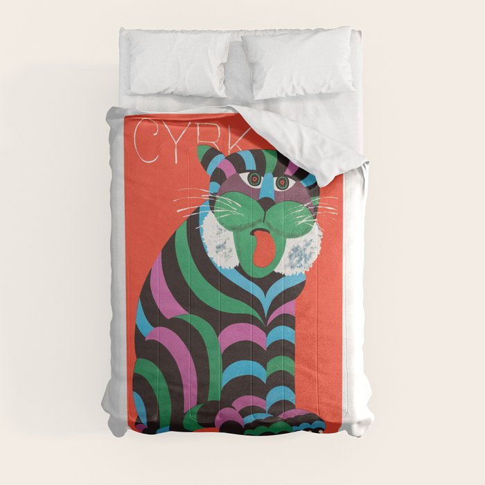 1975 CYRK Polish Circus Tiger Advertising Poster Comforter