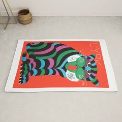 1975 CYRK Polish Circus Tiger Advertising Poster Rug