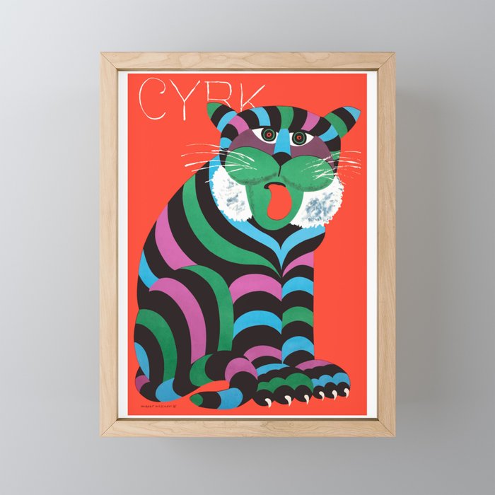 1975 CYRK Polish Circus Tiger Advertising Poster Mini Art Print