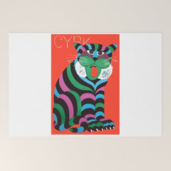 1975 CYRK Polish Circus Tiger Advertising Poster Welcome Mat