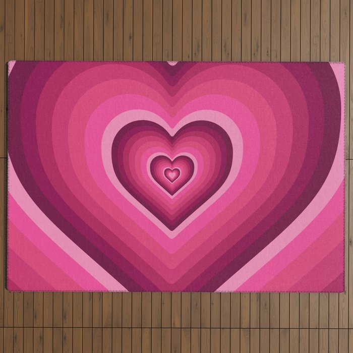 70's Heart Outdoor Rug