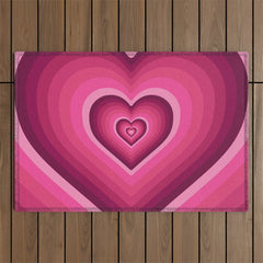 70's Heart Outdoor Rug