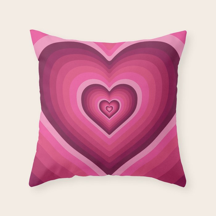 70's Heart Throw Pillow