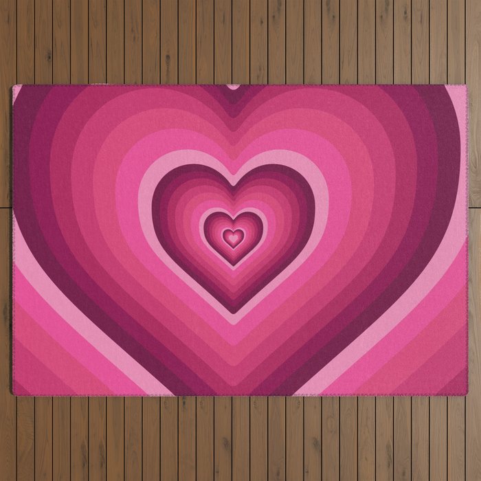 70's Heart Outdoor Rug