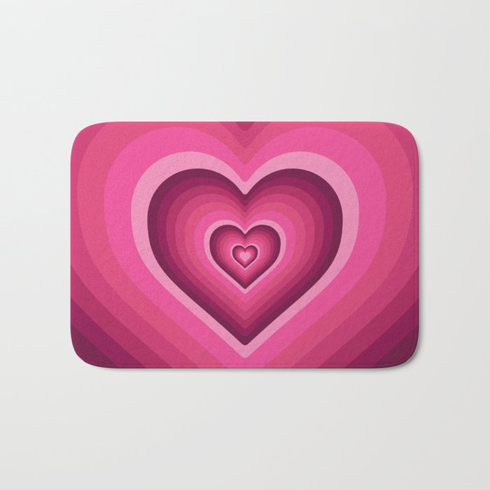 70's Heart Bath Mat