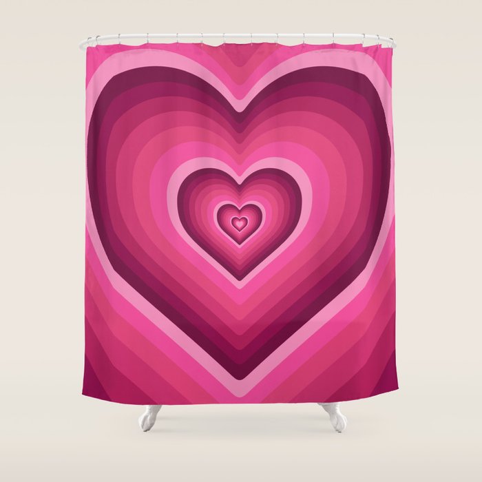 70's Heart Shower Curtain